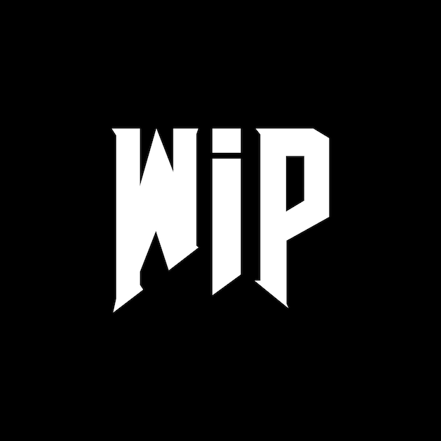 Diseño de logotipo de letra WIP para una empresa de tecnología Diseño del logotipo WIP combinación de colores blanco y negro Logotipo WIP Vector WIP Diseño del icono WIP Alfabeto WIP Tipo de diseño del logotipo