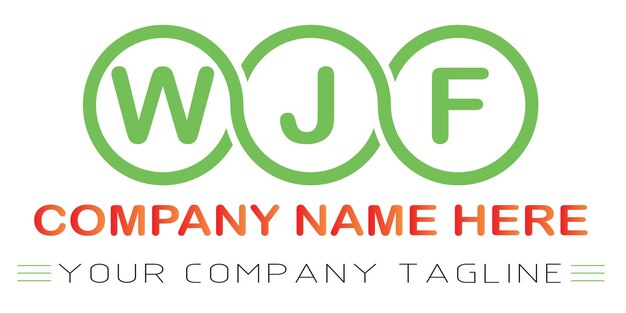 Diseño de logotipo de letra WJF