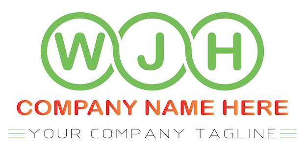 Diseño de logotipo de letra WJH