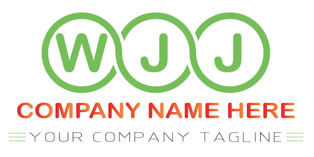 Diseño de logotipo de letra WJJ