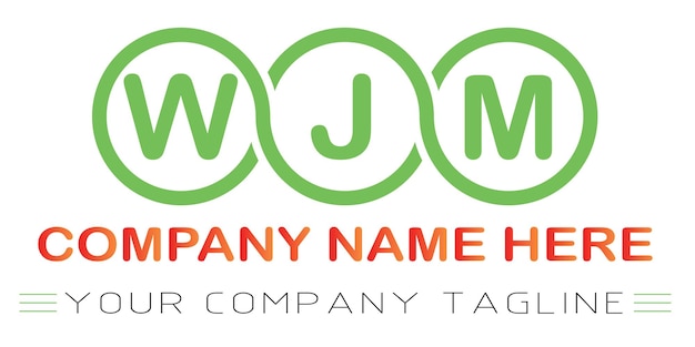 Diseño de logotipo de letra WJM