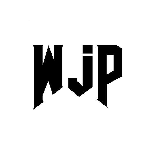 Diseño de logotipo de letra WJP para una empresa de tecnología Diseño de Logotipo WJP combinación de colores blanco y negro WJP logotipo WJP vector WJP diseño WJP icono WJP alfabeto WJP tipografía diseño de logotipo