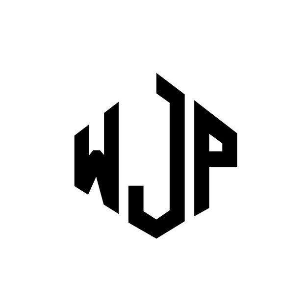 Diseño del logotipo de la letra WJP con forma de polígono WJP diseño del logotipo en forma de póligono y cubo WJP plantilla de logotipo vectorial hexágono WJP colores blanco y negro WJP monograma logotipo de negocios e inmobiliario