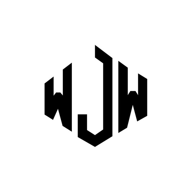 Diseño de logotipo de letra WJW con forma de polígono WJW polígono y forma de cubo diseño de logotipo WJW hexágono patrón de logotipo vectorial colores blanco y negro WJW monograma de negocios y logotipo de bienes raíces