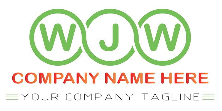 Vector diseño de logotipo de letra wjw
