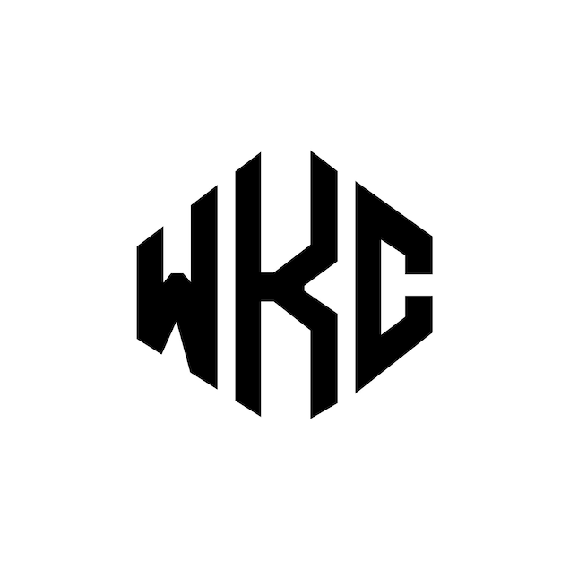 Diseño de logotipo de letra WKC con forma de polígono WKC poligono y forma de cubo diseño de logotipo WKC hexágono patrón de logotipo vectorial colores blanco y negro WKC monograma negocio y logotipo de bienes raíces