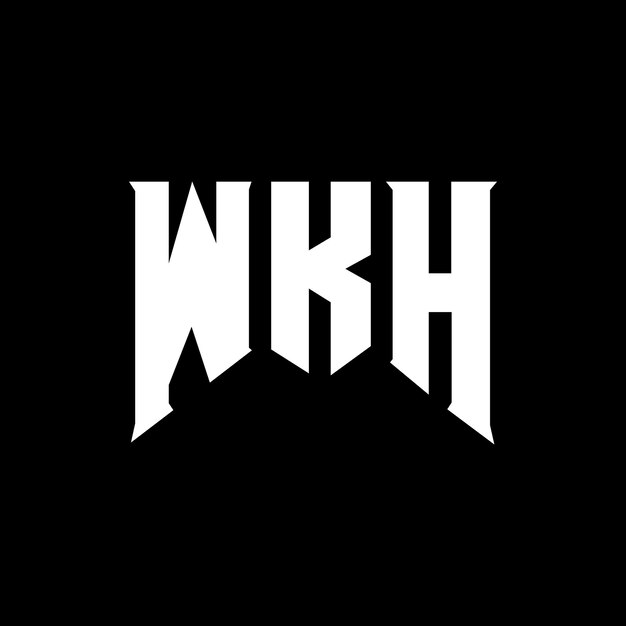 Diseño de logotipo de letra WKH para una empresa de tecnología Diseño del logotipo WKH combinación de colores blanco y negro WKH logotipo Vector WKH diseño Icono WKH alfabeto WKH tipografía Diseño del Logotipo