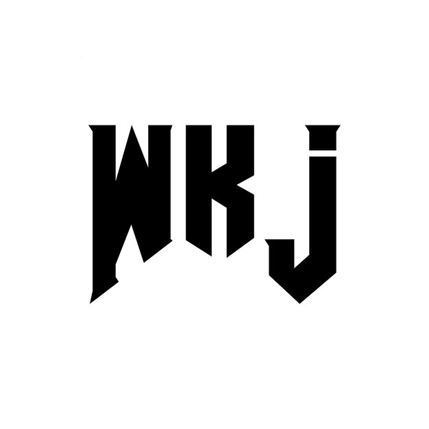 Diseño de logotipo de letra WKJ para una empresa de tecnología Diseño de Logotipo WKJ Combinación de colores blanco y negro Logo WKJ Vector WKJ Diseño de icono WKJ Alfabeto WKJ Logotipo de tipografía