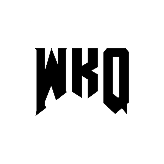 Diseño de logotipo de letra WKQ para una empresa de tecnología Diseño de Logotipo WKQ combinación de colores blanco y negro WKQ logotipo Vector WKQ diseño WKQ icono WKQ alfabeto WKQ tipografía diseño de logotipo