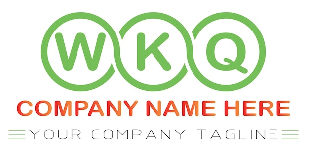 Diseño de logotipo de letra WKQ