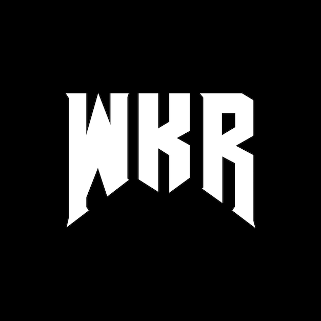 Diseño de logotipo de letra WKR para una empresa de tecnología Diseño de Logotipo WKR combinación de colores blanco y negro WKR logotipo Vector WKR diseño icono WKR alfabeto WKR tipografía diseño de logotipo