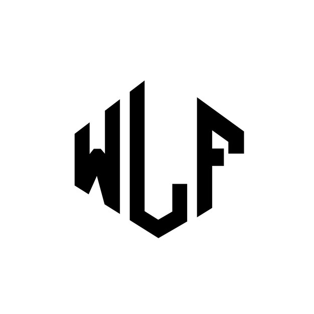 Diseño del logotipo de la letra WLF con forma de polígono WLF poligono y forma de cubo diseño del logotipo WLF hexágono modelo de logotipo vectorial colores blanco y negro WLF monograma logotipo de negocios e inmobiliario