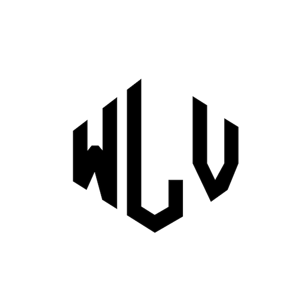 Diseño de logotipo de letra WLV con forma de polígono WLV polígono y forma de cubo diseño de logotipo WLV hexágono patrón de logotipo vectorial colores blanco y negro WLV monograma negocio y logotipo de bienes raíces