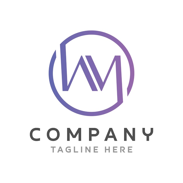 Diseño del logotipo de la letra WM