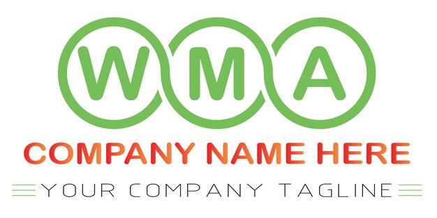Diseño de logotipo de letra WMA