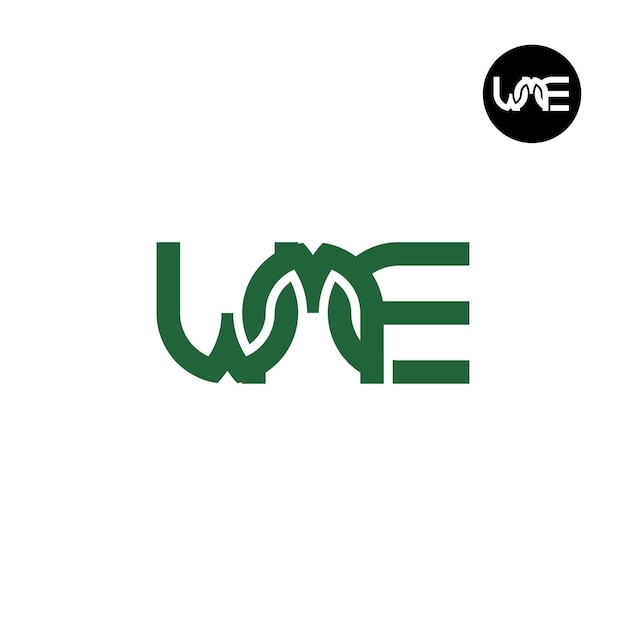 Vector diseño del logotipo de la letra wme monogram