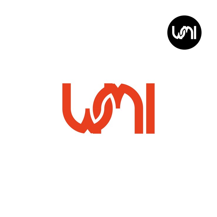 Vector diseño del logotipo de la letra wmi monogram