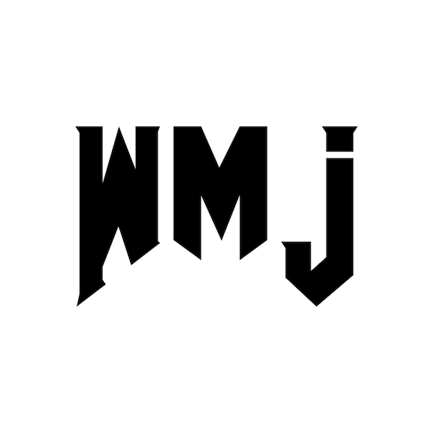 Diseño de logotipo de letra WMJ para una empresa de tecnología Diseño del logotipo WMJ combinación de colores blanco y negro WMJ logotipo Vector WMJ diseño icono WMJ alfabeto WMJ tipografía diseño del logotipo