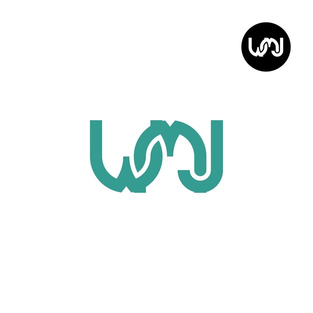 Diseño del logotipo de la letra WMJ Monogram