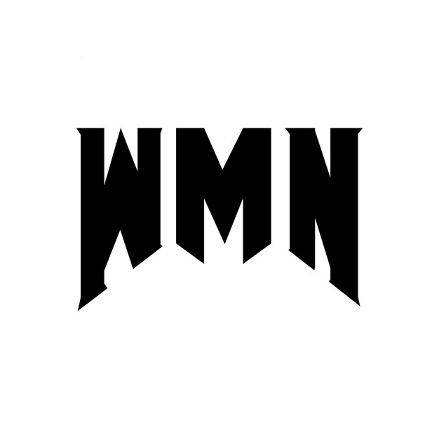 Diseño de logotipo de letra WMN para una empresa de tecnología Diseño del logotipo WMN combinación de colores blanco y negro WMN logotipo Vector WMN diseño WMN icono WMN alfabeto WMN tipografía diseño del logotipo