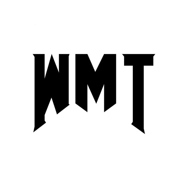 Diseño de logotipo de letra WMT para una empresa de tecnología Diseño del logotipo WMT combinación de colores blanco y negro Logotipo WMT vector WMT diseño Icono WMT alfabeto WMT tipografía Diseño del Logotipo