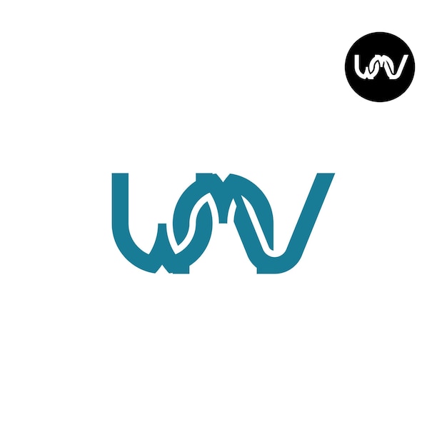 Vector diseño del logotipo de la letra wmv monogram