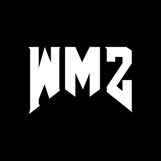 Diseño de logotipo de letra WMZ para una empresa de tecnología Diseño de Logotipo WMZ combinación de colores blanco y negro WMZ logotipo Vector WMZ diseño icono WMZ alfabeto WMZ tipografía diseño de logotipo