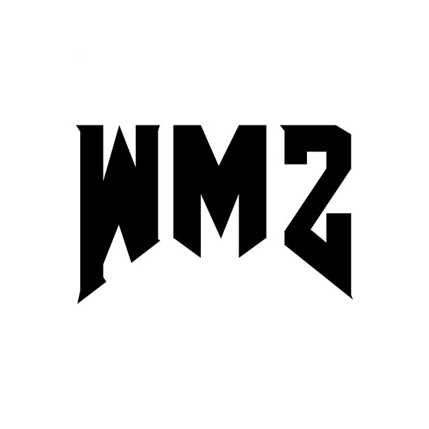 Diseño de logotipo de letra WMZ para una empresa de tecnología Diseño de Logotipo WMZ combinación de colores blanco y negro WMZ logotipo Vector WMZ diseño icono WMZ alfabeto WMZ tipografía diseño de logotipo