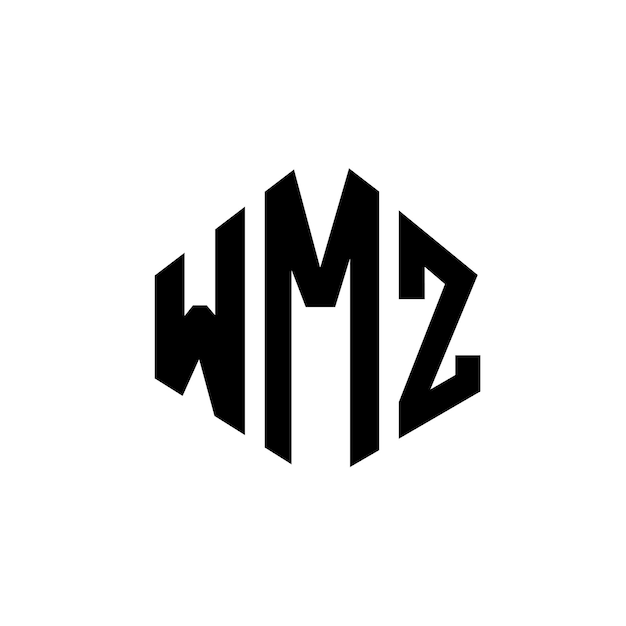 Diseño de logotipo de letra WMZ con forma de polígono WMZ polígono y forma de cubo diseño de logotipo WMZ hexágono patrón de logotipo vectorial colores blanco y negro WMZ monograma logotipo de negocios e inmobiliario