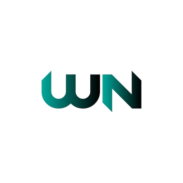 Vector diseño del logotipo de la letra wn