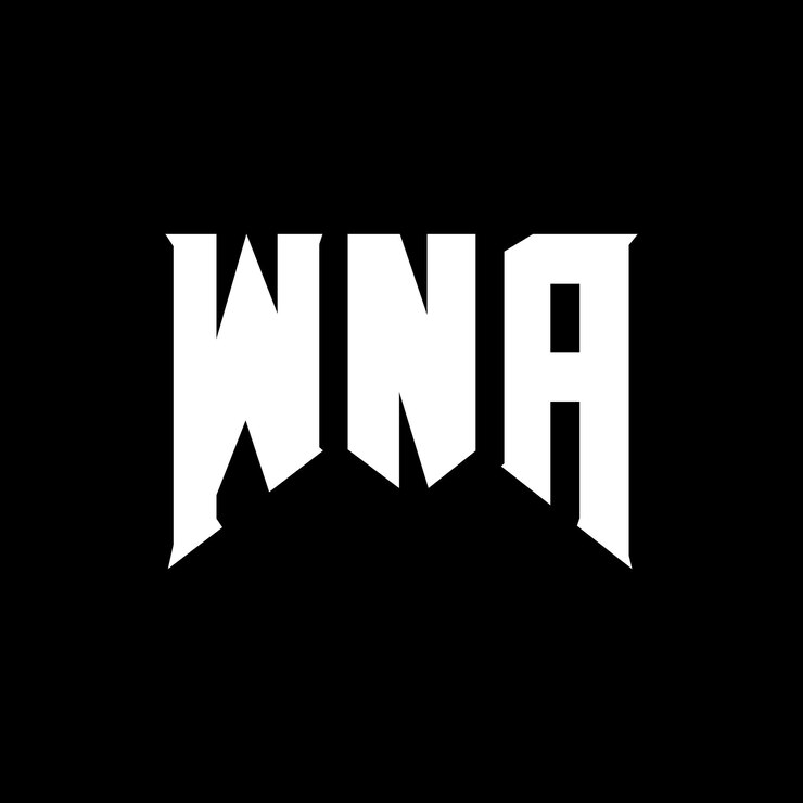 Vector diseño de logotipo de letra wna para una empresa de tecnología diseño de logotipo wna combinación de colores blanco y negro wna logotipo wna vector wna diseño wna icono wna alfabeto wna tipografía diseño de logotipo