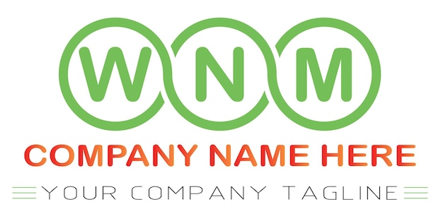 Diseño de logotipo de letra WNM