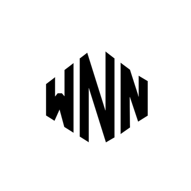 Diseño del logotipo de la letra WNN con forma de polígono WNN polígono y forma de cubo diseño del logotipo del vector de hexágono WNN plantilla de logotipo de colores blanco y negro WNN monograma de negocios y logotipo de bienes raíces