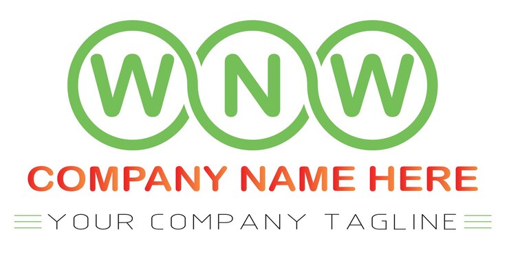 Vector diseño de logotipo letra wnw