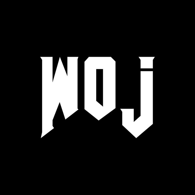 Diseño de logotipo de letra WOJ para una empresa de tecnología Diseño del logotipo WOJ combinación de colores blanco y negro WOJ logotipo Vector WOJ diseño del icono WOJ alfabeto WOJ tipografía diseño del logotipo