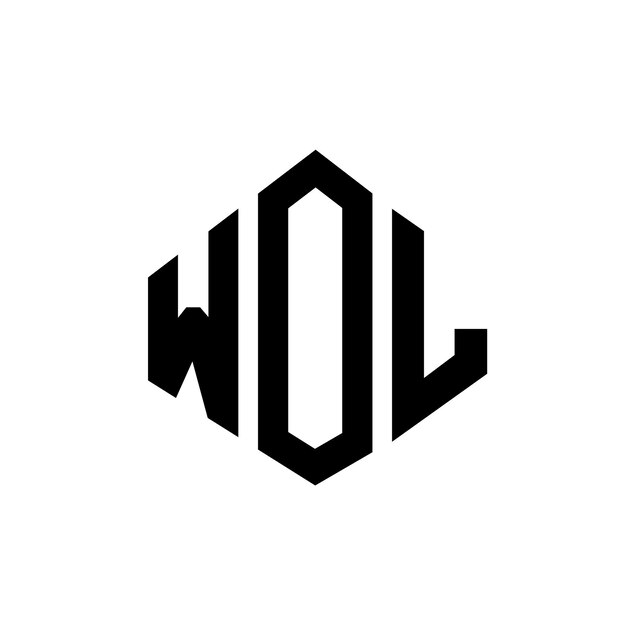 Diseño de logotipo de letra WOL con forma de polígono WOL poligono y forma de cubo diseño de logotipo WOL hexágono plantilla de logotipo vectorial colores blanco y negro WOL monograma negocio y logotipo de bienes raíces