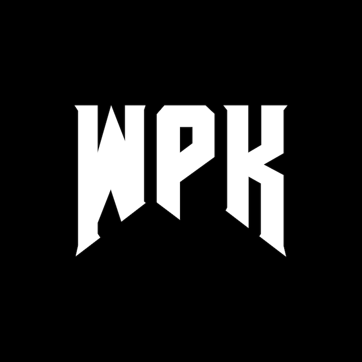 Vector diseño de logotipo de letra wpk para una empresa de tecnología diseño del logotipo wpk combinación de colores blanco y negro logotipo wpk vector diseño wpk icono wpk alfabeto wpk tipografía diseño del logotipo