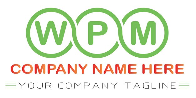 Diseño de logotipo de letra WPM