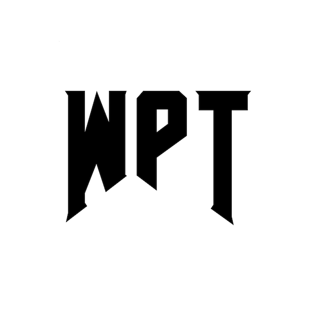 Diseño de logotipo de letra WPT para una empresa de tecnología Diseño de Logotipo WPT combinación de colores blanco y negro WPT logotipo WPT vector WPT diseño icono WPT alfabeto WPT tipografía diseño de logotipo