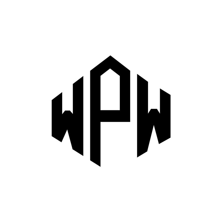 Vector el diseño del logotipo de la letra wpw con forma de polígono wpw polígono y forma de cubo diseño de logotipo wpw hexágono modelo de logotipo vectorial colores blanco y negro wpw monograma negocio y logotipo de bienes raíces