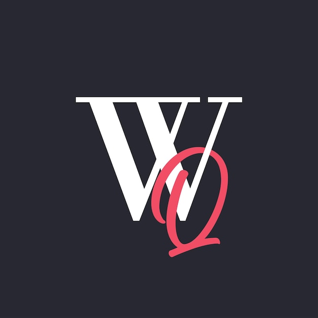 Diseño del logotipo de la letra WQ perfectamente mezclado de las iniciales de las letras WQ
