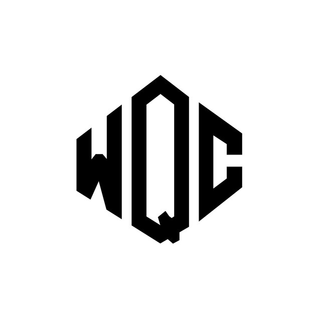 Diseño del logotipo de la letra WQC con forma de polígono WQC diseño del logotipo en forma de póligono y cubo WQC hexágono modelo de logotipo vectorial colores blanco y negro WQC monograma logotipo de negocios e inmobiliario