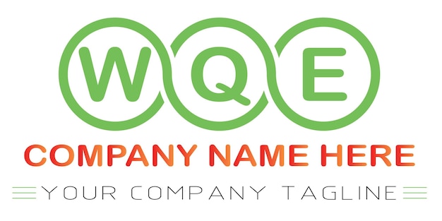 Diseño de logotipo de letra WQE