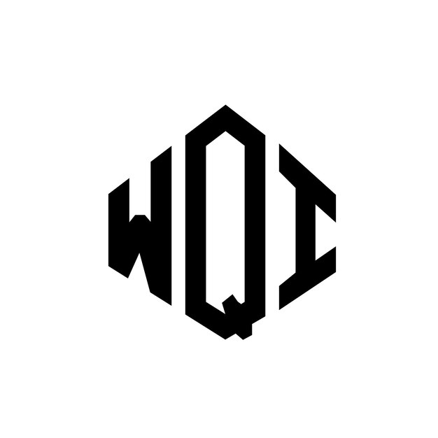 Diseño de logotipo de letra WQI con forma de polígono WQI poligono y forma de cubo diseño de logotipo WQI hexágono patrón de logotipo vectorial colores blanco y negro WQI monograma negocio y logotipo de bienes raíces