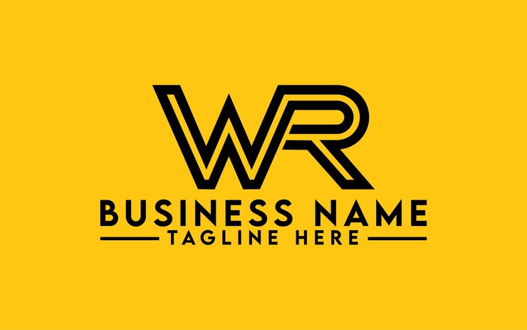 Vector diseño de logotipo de letra wr arte de línea wr modelo de diseño de logotipo monograma