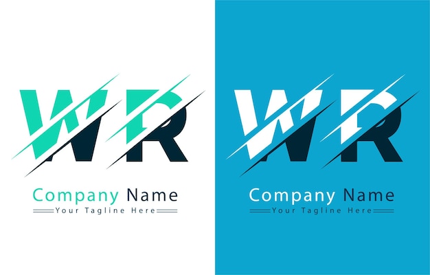 Diseño del logotipo de la letra WR Concepto Ilustración del logotipo vectorial