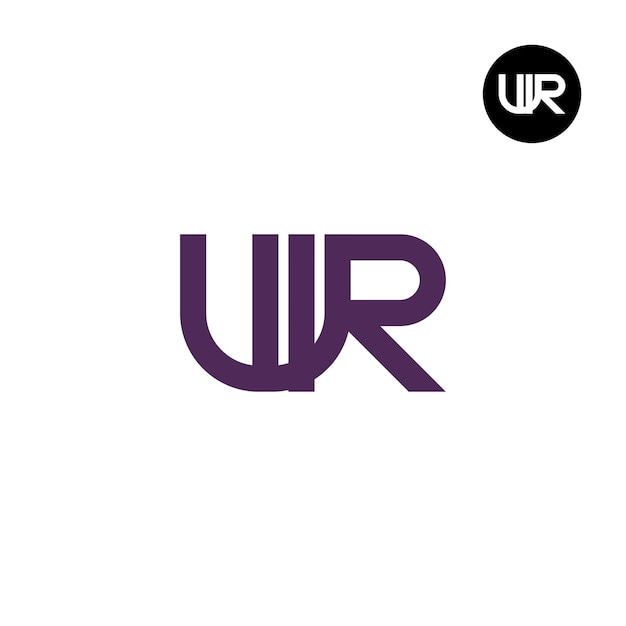 Diseño del logotipo de la letra WR Monogram