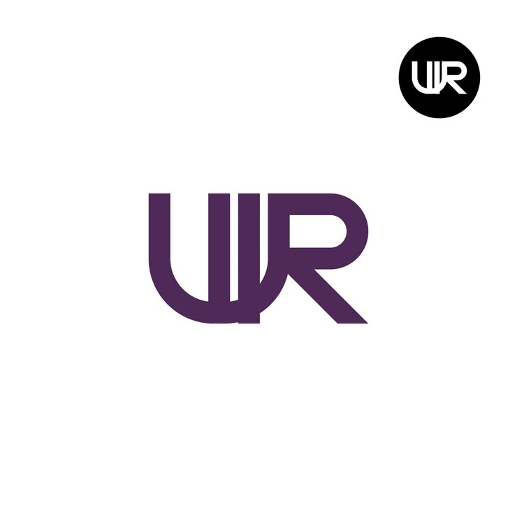 Vector diseño del logotipo de la letra wr monogram
