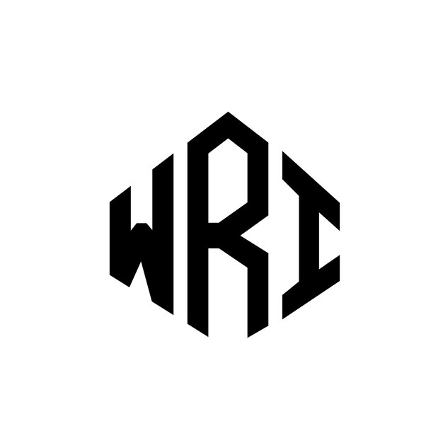 Diseño de logotipo de letra WRI con forma de polígono WRI poligono y forma de cubo diseño de logotipo WRI hexágono modelo de logotipo vectorial colores blanco y negro WRI monograma negocio y logotipo de bienes raíces
