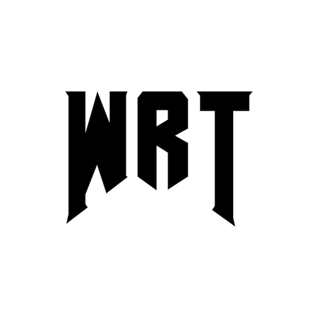 Diseño de logotipo de letra WRT para la empresa de tecnología WRT Diseño del logotipo WRT combinación de colores blanco y negro WRT Logotipo WRT vector WRT diseño Icono WRT alfabeto WRT tipografía diseño del logotipo